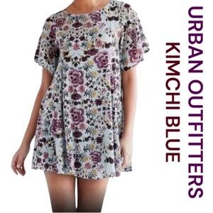 KIMCHI BLUE Flutter Sleeve Mini Dress, Fully Lined, Lovely Light Blue, S…